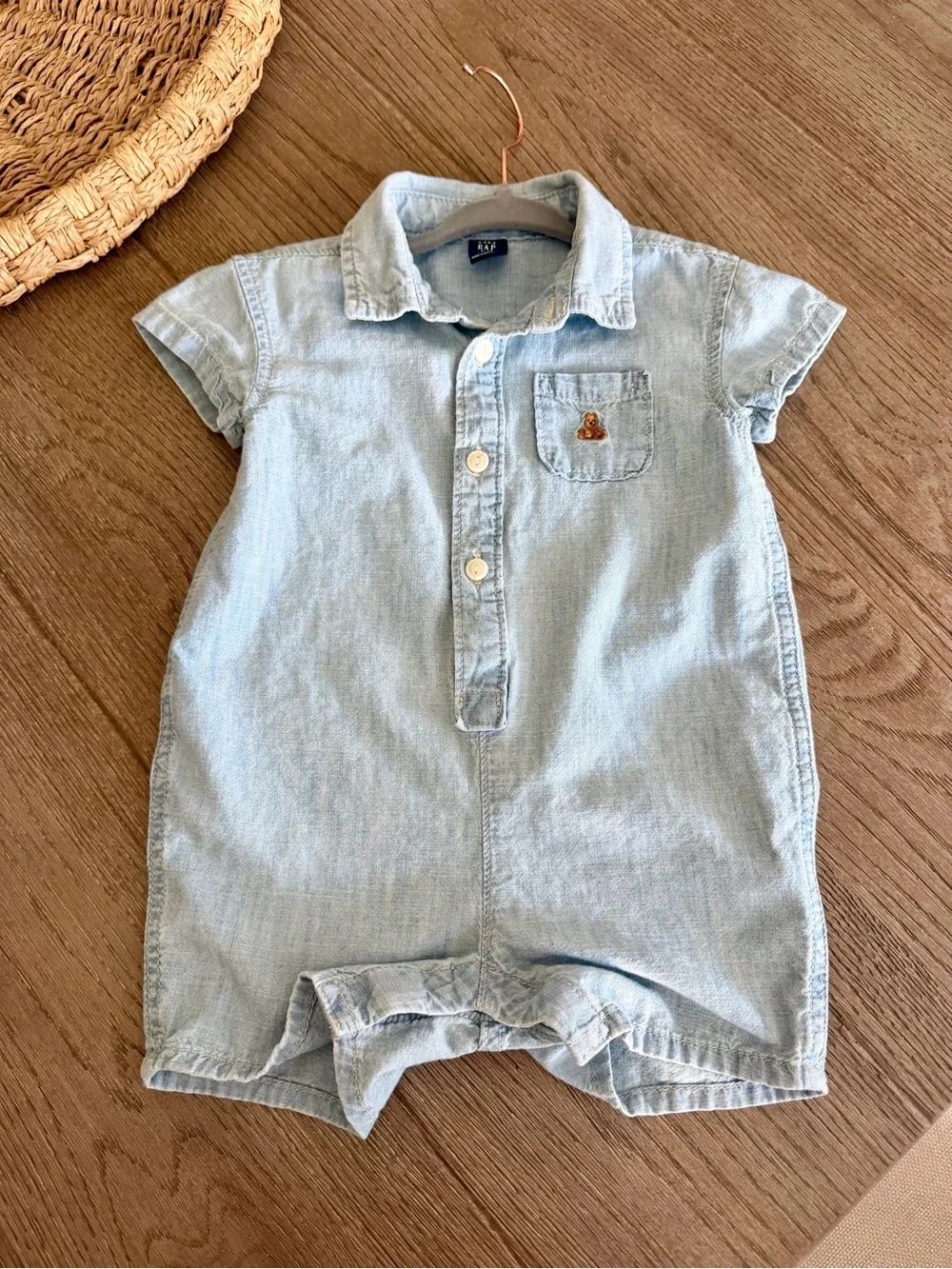 Like New! GAP - Baby Pocket Shorty One-Piece 6-12 M | Medium wash!